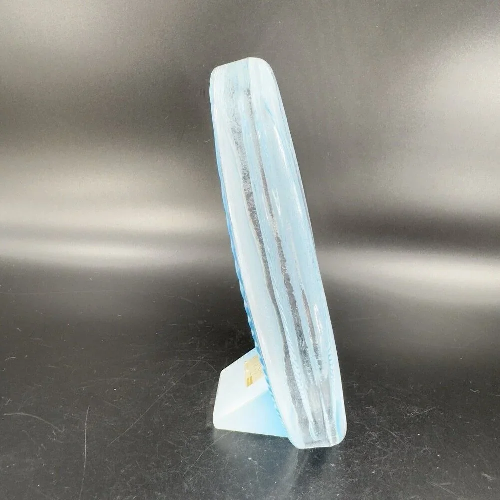 Mikasa Blue White Strips Picture Frame Polished Crystal‎ Glass Made In Japan